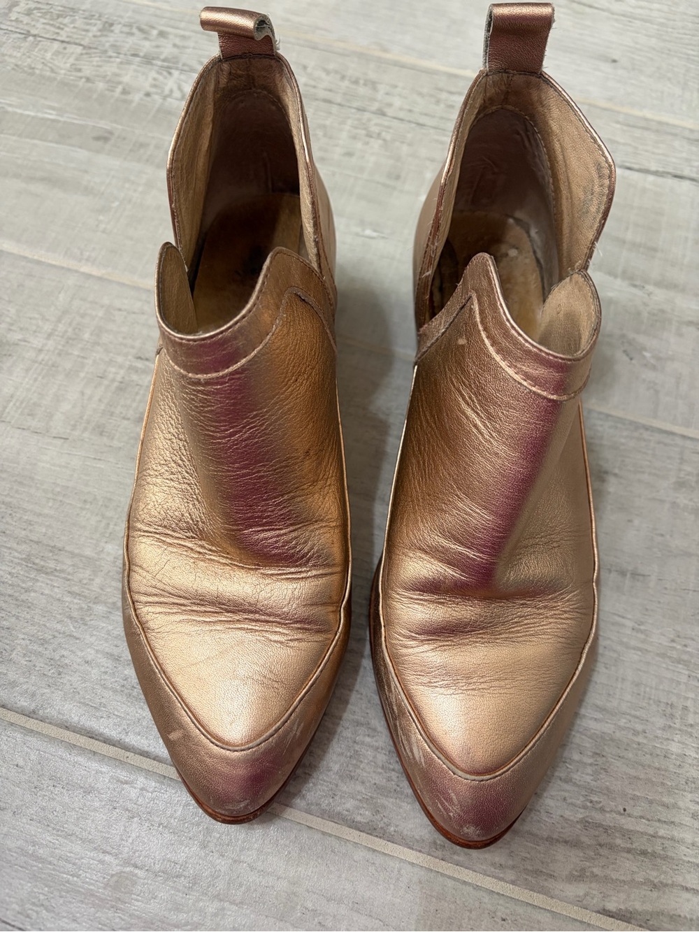 LuLaRoe Metallic Rose Gold Ankle Booties